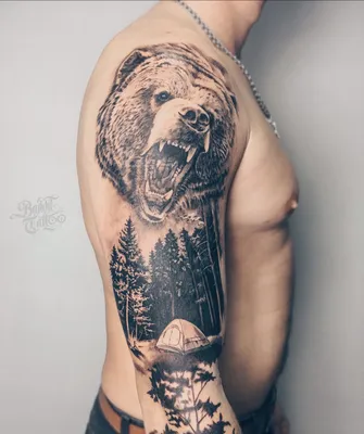 Уникальное татуировка медведя - выберите свой размер и формат
