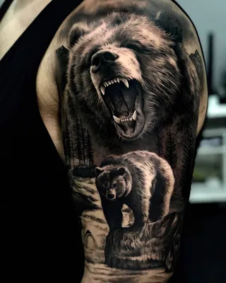 Фотография милого медвежонка - идеальный фон для татуировки