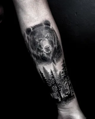 Обаятельный медвежонок в татуировке - фото в хорошем качестве