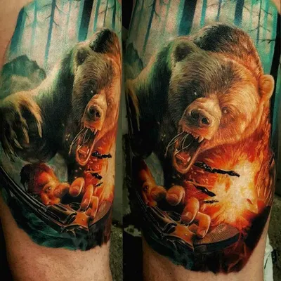 Татуировка медведя в формате jpg - скачайте на свое устройство