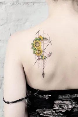 Татуировка женская графика на спине и шее узор 2316 | Art of Pain