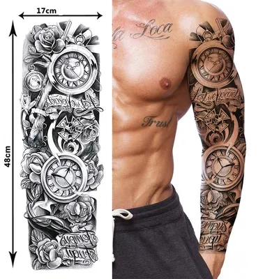 Татуировки переводные взрослые, тату временные ,рукав мужской , женский-  купить по выгодной цене в интернет-магазине OZON (811998619)
