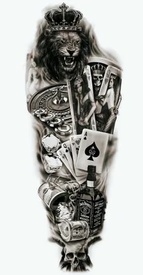 Мужские Временные татуировки на всю руку, водостойкие наклейки, классное  искусство, металлический череп, часы, монстр, чудовище, тату, 1 шт. |  AliExpress