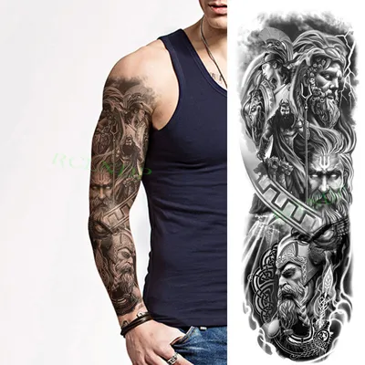 Временные тату-наклейки 3D на всю руку для мужчин, женщин, мужчин,  взрослых, военный корабль, компас, имитация тату, рукав, тату, бедра |  AliExpress