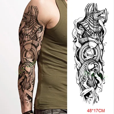 Временные татуировки на всю руку, 1 лист, большой тотем, этнический большой  рукав, татуировка, наклейка, боди-арт, сексуальный дракон, татуировки для  мужчин | AliExpress