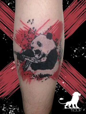 Minimalist panda tattoo design on Craiyon