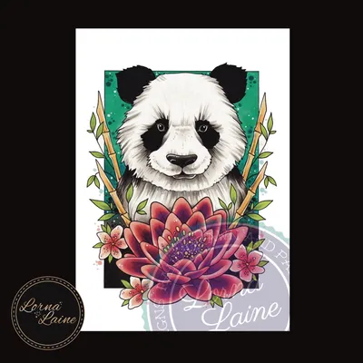 Cute Cartoon Panda Temporary Tattoo Sticker - OhMyTat