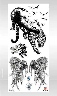 skin art tattoo designs puma animal head large 8.25\" temporary tattoo | eBay