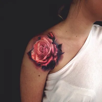 Татуировка розы на плече девушкам - идеи и стилистика - fotovam.ru