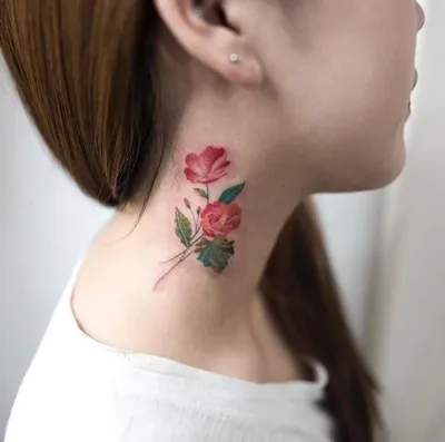 Татуировка роза на шее у мужчин: красота или кич? - tattopic.ru