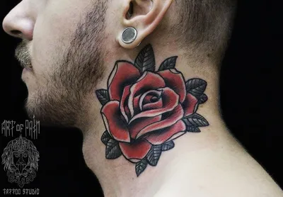 Татуировка «роза на шее» у мужчин: символика и стили - tattopic.ru