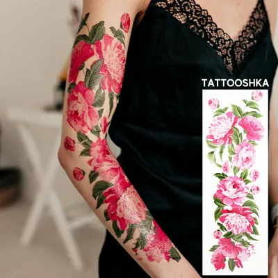 Тату-рукав \"Цветы\" - tattooshka.com