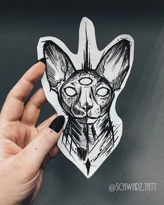 Cat sphinx tattoo sketch | Тату сфинкса, Рисунки, Морские татуировки