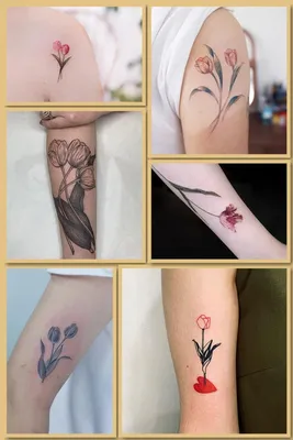 КОТ TATTOO STUDIO | Маленькая татуировка, тюльпан в одну линию. Тату для  девушек на запястье, нежный цветок от мастера Kot Tattoo | Дзен