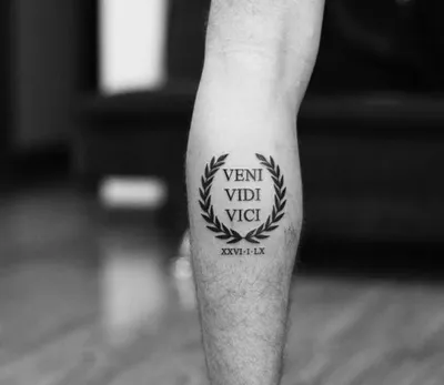 Veni Vidi Vici tattoo by Daniel Bedoya | Post 24168 | Roman tattoo, Wreath  tattoo, Inspirational tattoos