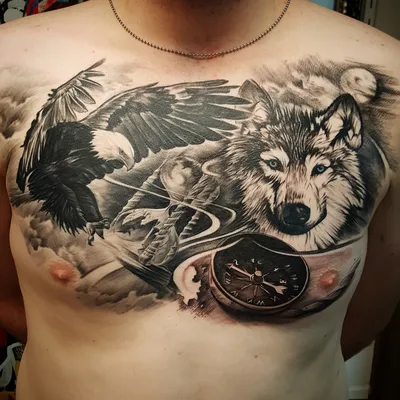 Значение татуировки волк воющий на луну, волк с оскалом и волчица