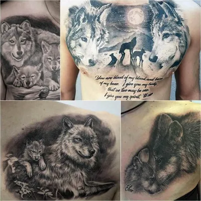 Татуировки волков для мужчин (70 фото)