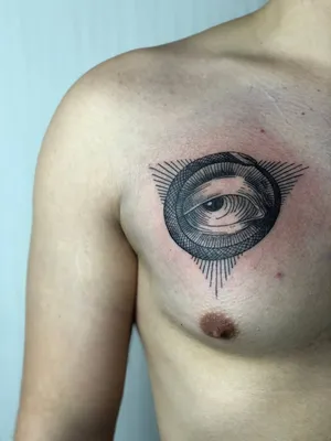 Фото тату всевидящее око и планеты сделать в тату салоне в Москве по низкой  цене
