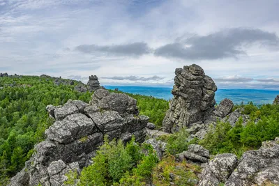 Фотография Пермский край. Суксунскии район. Вид от водопада Плакун на  деревню Сасыково и Тёплую гору | Фотобанк ГеоФото/GeoPhoto | GetImages Group