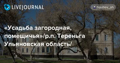 Усадьба загородная, помещичья»/р.п. Тереньга Ульяновская область/