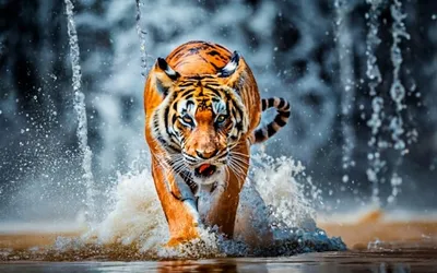 Скачать 1280x1024 тигр, вода, альбинос, плавать, большая кошка обои,  картинки
