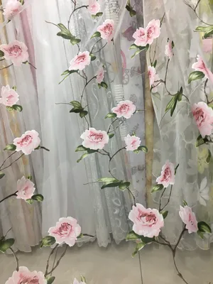 Тюль органза с цветочным рисунком Розовые розы (ID#1033424069), цена: 240  ₴, купить на Prom.ua