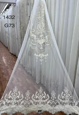 Тюль-сетка с вышивкой грек N1432T. Турецкий домашний текстиль оптом в Москве