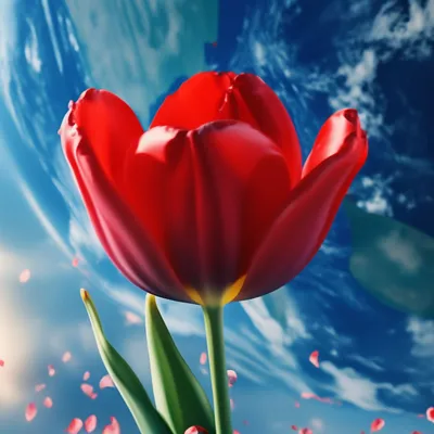 Синий тюльпан лежит, разбитая ваза …» — создано в Шедевруме