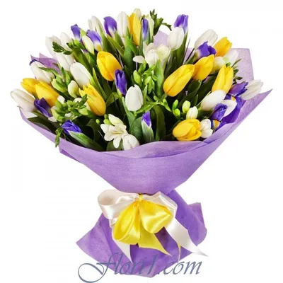 Купить Букет из Ирисов и Тюльпанов в Киеве, заказ и доставка цветов по  Украине - Annetflowers