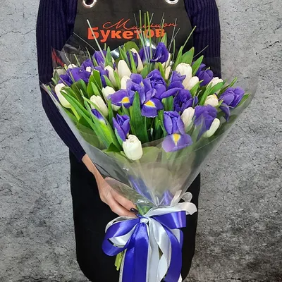 Букет Яркий день» с ирисами и тюльпанами - купить в Красногорске за 3 570  руб