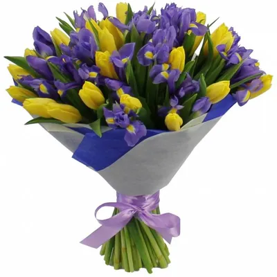 Букет Желтые тюльпаны и Ирисы - купить букет с доставкой по Львову |  Dicentra