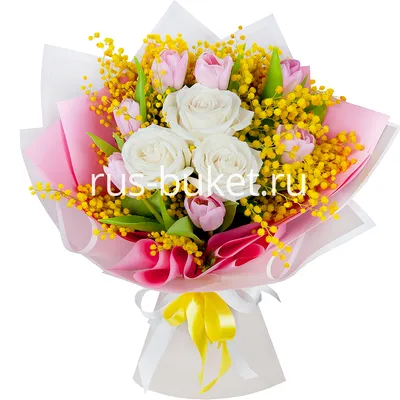 тюльпаны и мимоза в вазе на деревянном фоне Стоковое Изображение -  изображение насчитывающей украшение, красивейшее: 165087123
