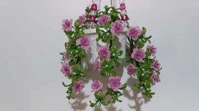 Кружевной браслет из бисера «Весенние цветы» — Бисерок