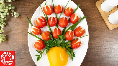 Gorgeous Salad Snack \"Vase with Tulips\"! Very simple and effective! -  YouTube
