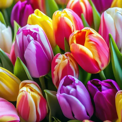 Тюльпаны много цветов весной Стоковое Изображение - изображение  насчитывающей цветы, листья: 118283931