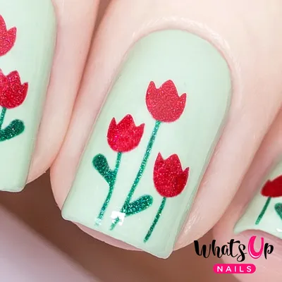 Amore nails Наклейки для ногтей тюльпаны слайдеры