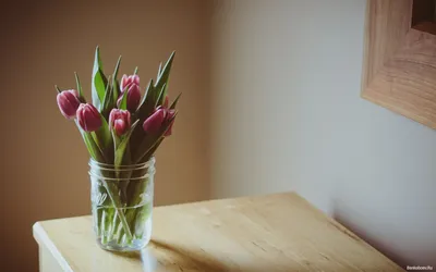 Букет тюльпанов на столе - 77 фото