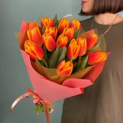 Тюльпан пионовидный оранжевый - Свiт Квiтiв - Большой выбор цветов -  Доставка по г. Киев