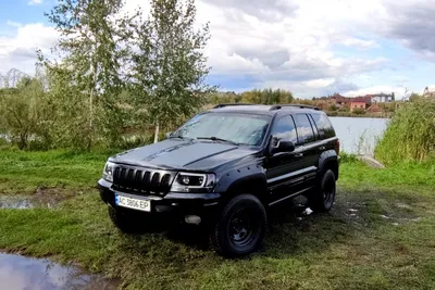 Купить Передние фары Jeep Grand Cherokee WJ черные, led габариты в Украине  Арт.: LPCH24