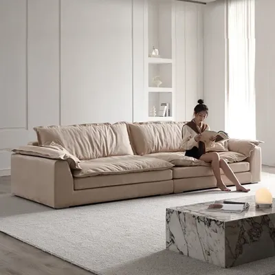 Диван из ткани для изучения науки и технологии, роскошный современный  простой диван для гостиной, прямой кремовый диван на три человека,  квадратный тканевый диван | AliExpress