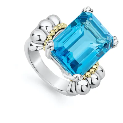 3.72 Ct. London Blue Topaz Swiss Blue Topaz White Topaz 14K Yellow Gol
