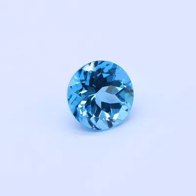 Buy Swiss Blue Topaz Round Faceted Gemstone | My Earth Stone