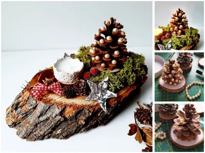 Топиарий новогодний. Топиарий из шишек. Новогодний декор | Pine cone  crafts, Cones crafts, Crafts