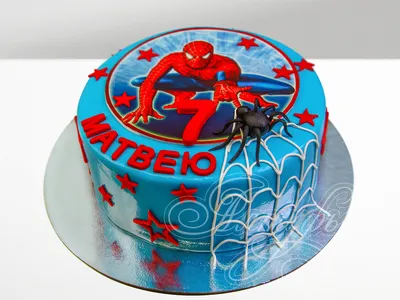 Фото торта человек паук для веб-дизайна