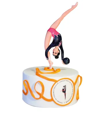Нежный торт с гимнасткой 30072222 стоимостью 5 500 рублей - торты на заказ  ПРЕМИУМ-класса от КП «Алтуфьево»