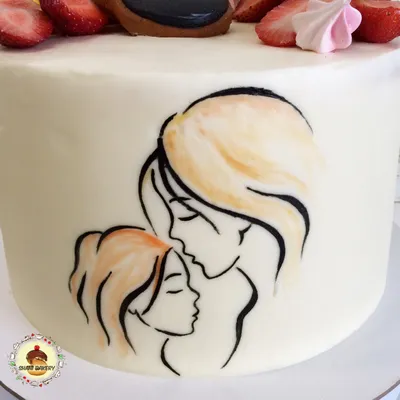 Фотография торта для мамы и дочки с возможностью скачать в формате WEBP