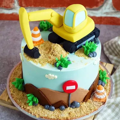 Торт с экскаватором купить на заказ в СПб | CC-Cakes