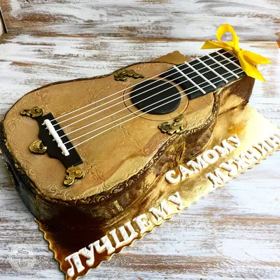 Торт гитара и ноты. Купить торт с фигуркой гитары и нотами в Москве