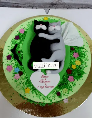 Уникальное фото торта из мастики на годовщину свадьбы
