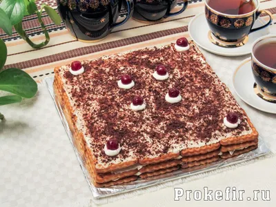 Фото торта из печенья и творога в разных размерах